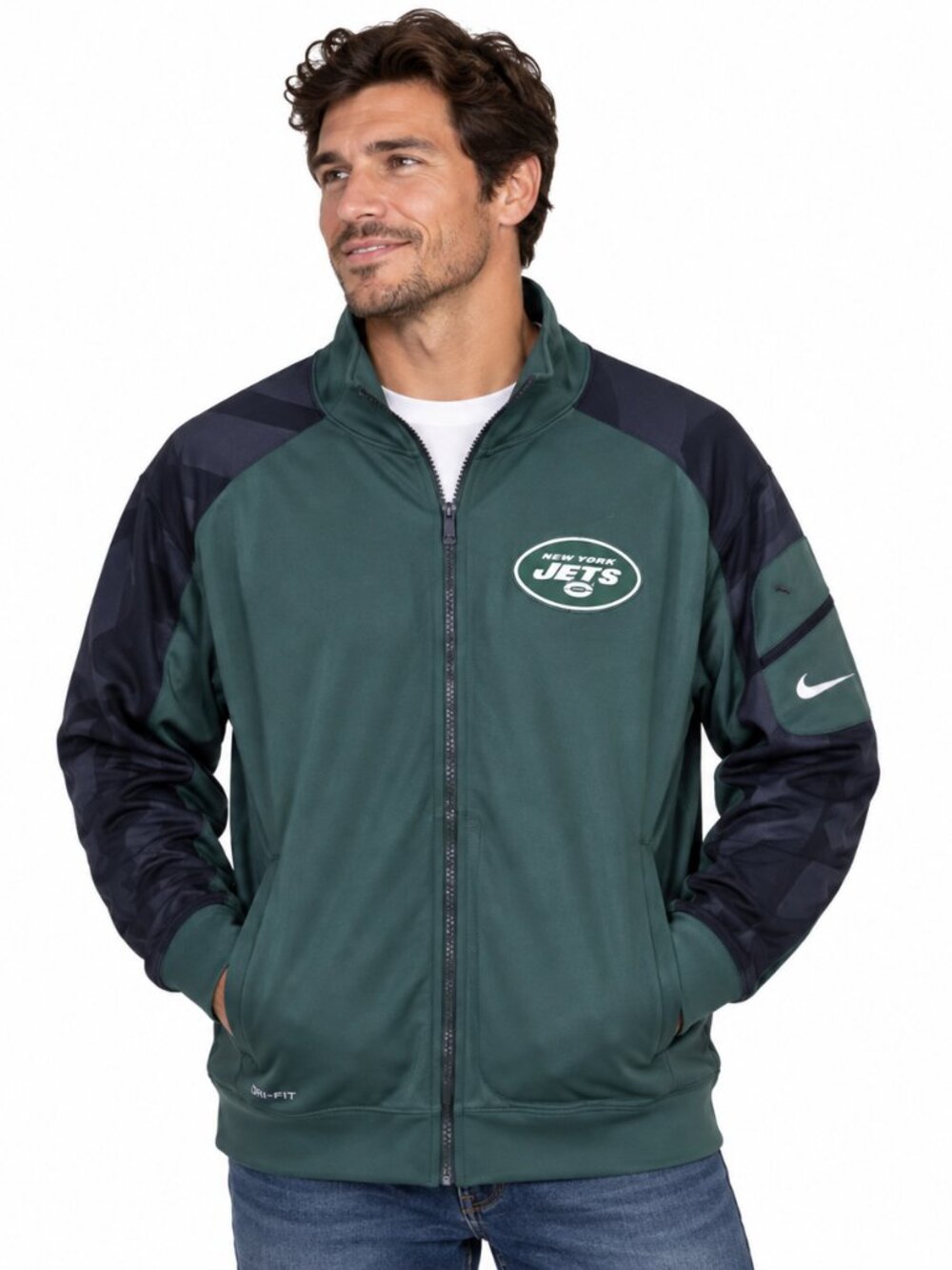 Nike New York Jets NFL On Field Full-Zip Jacket XL Green Football Fanwear Casual